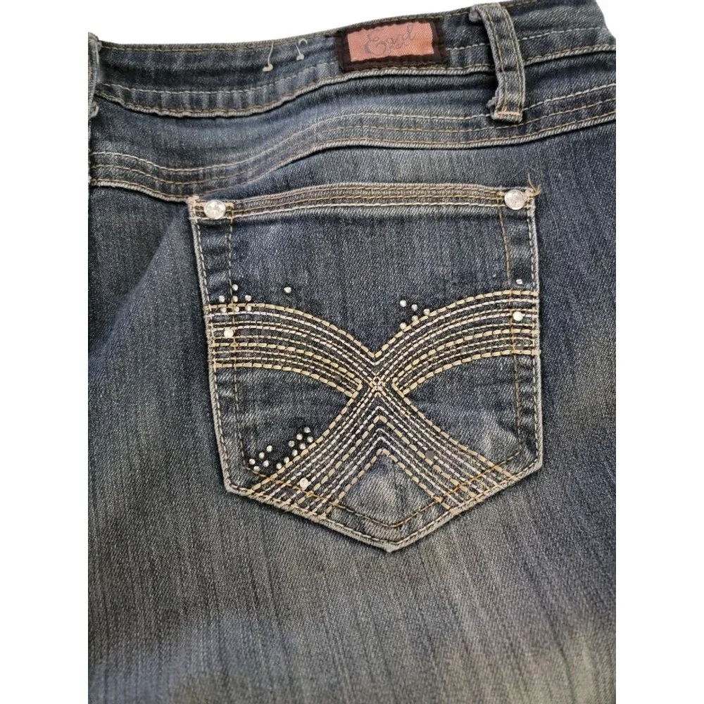 Earl Jean Womens Bootcut Embellished Jeans Size 14 - Picture 5 of 9